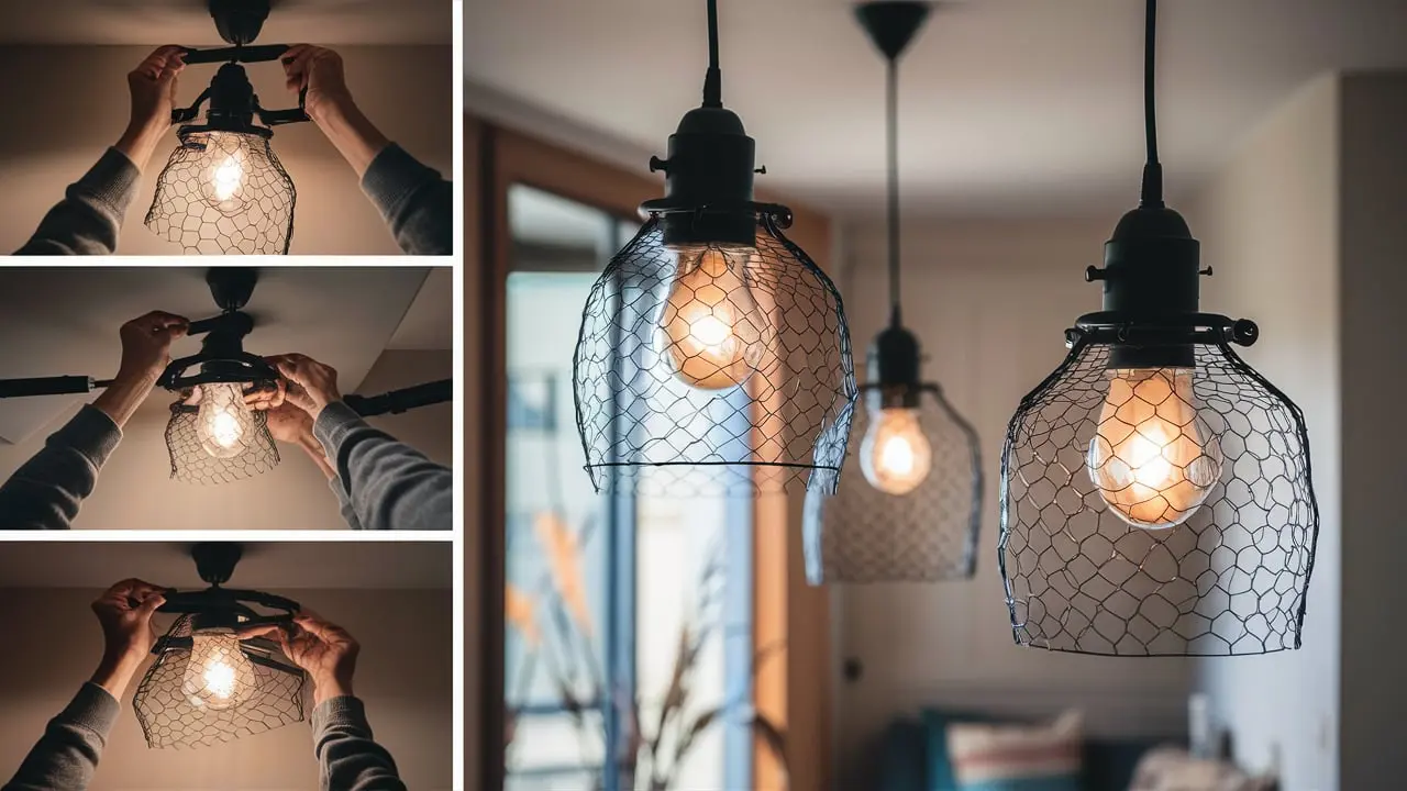 black chicken wire light shades 5x7 inches